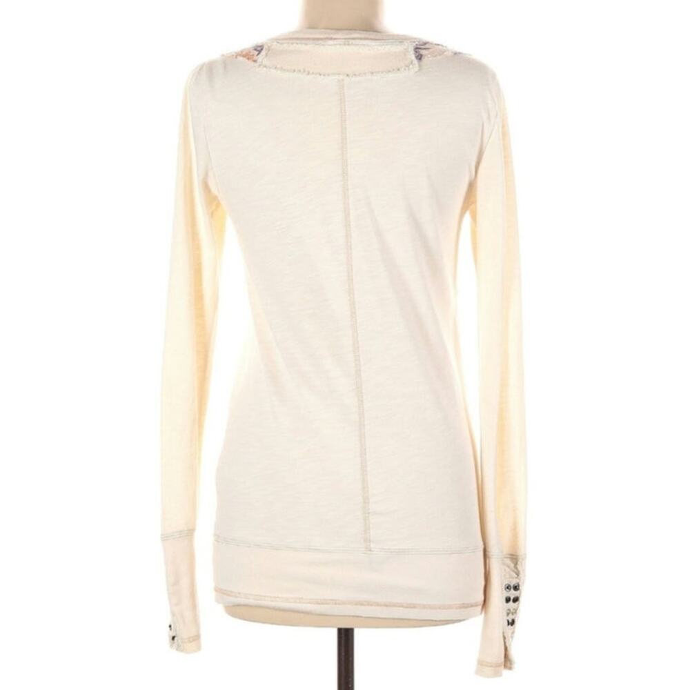 Free People Studded Stud Cuff Patchwork Henley - image 3